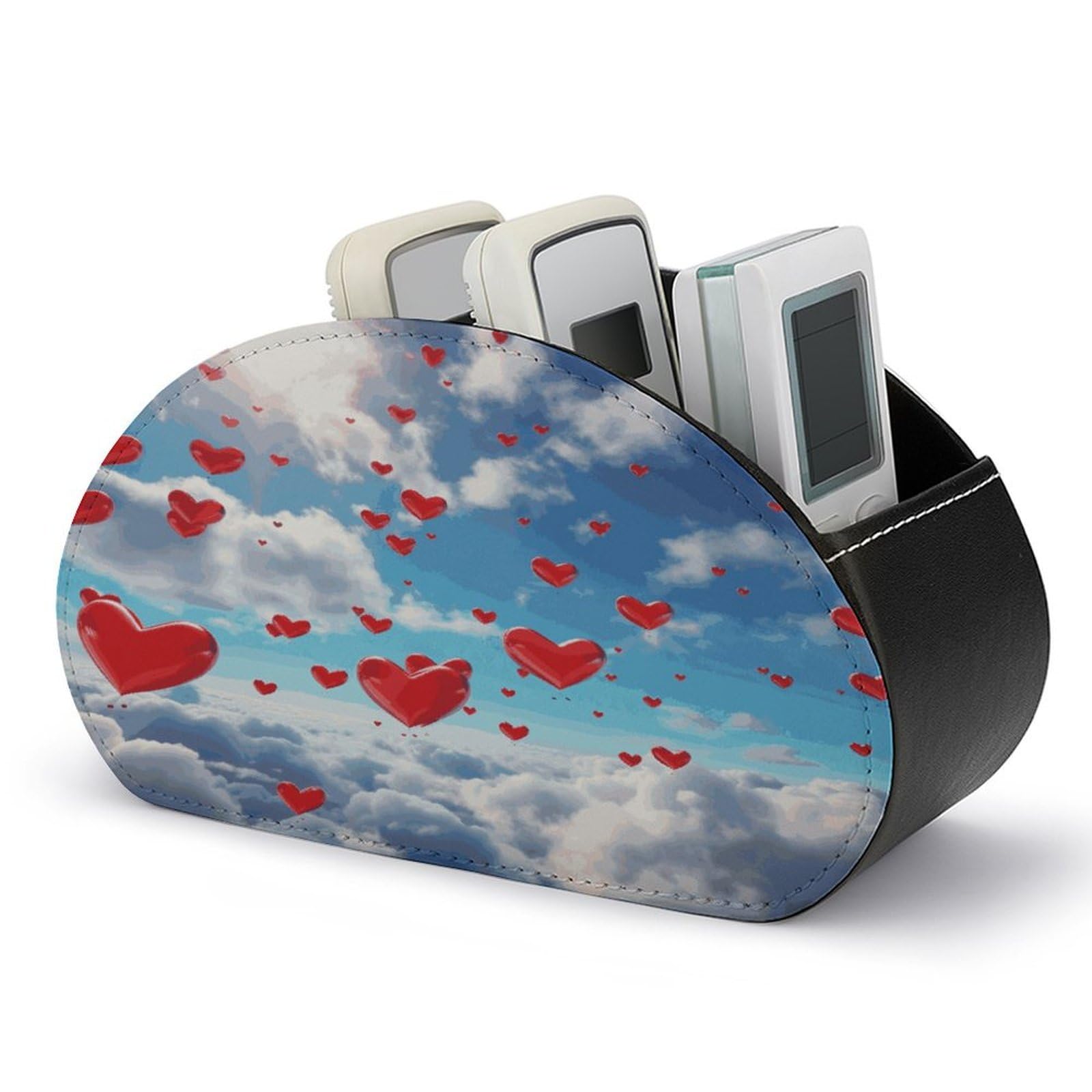 Btcowzrv Style Hearts In The Sky Remote Control Holder With 5 Compartments