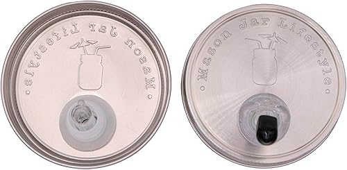 Miniatura 5 de Tapa de boquilla de licor de acero inoxidable para tarros Mason (boca ancha)