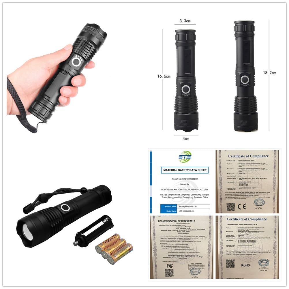 懐中電灯 Amazon.co.jp: 懐中電灯 90000ルーメンXhp70.2 3000mAh電池付 単4電池