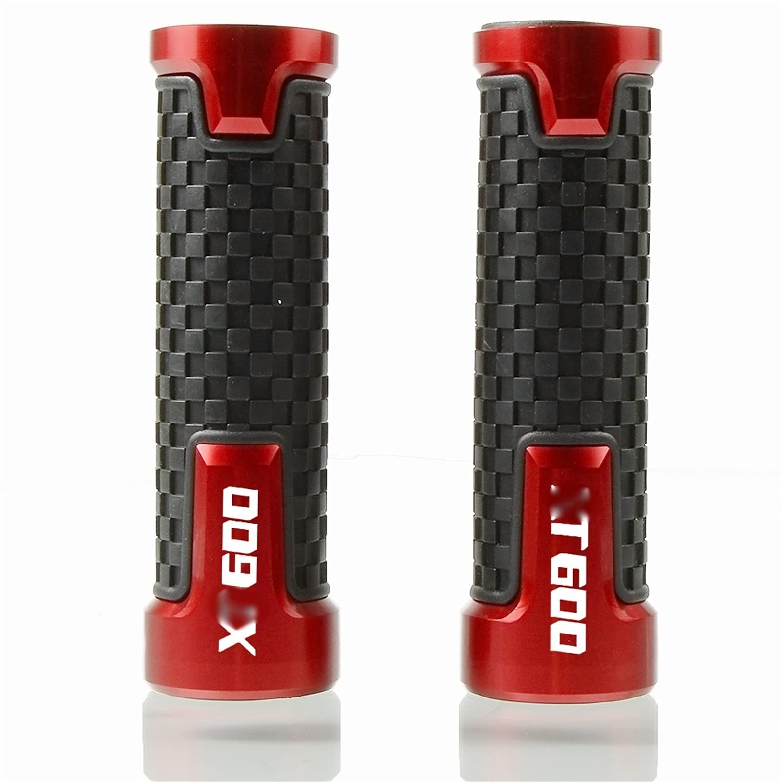 Poignées moto 22mm anti-glisse alu CNC rouge résout vibrations sur Yamaha XT600