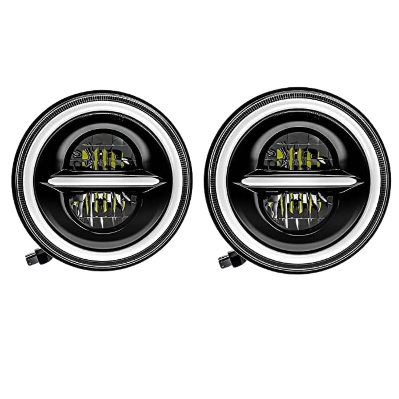 Sanagm Moto 110W Round LED Operating, Minus/Boss Headlight Bullet Headlight Compatible with Thar, Royal Enfield,Classic 350, Hunter350,Himalyan Gypsy & Bullet,High/Low Beam(Pack of 2)-image-26