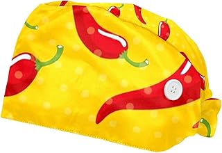 Gorro de dentista con botón para mascotas, médico quirúrgico, 2 piezas, color amarillo