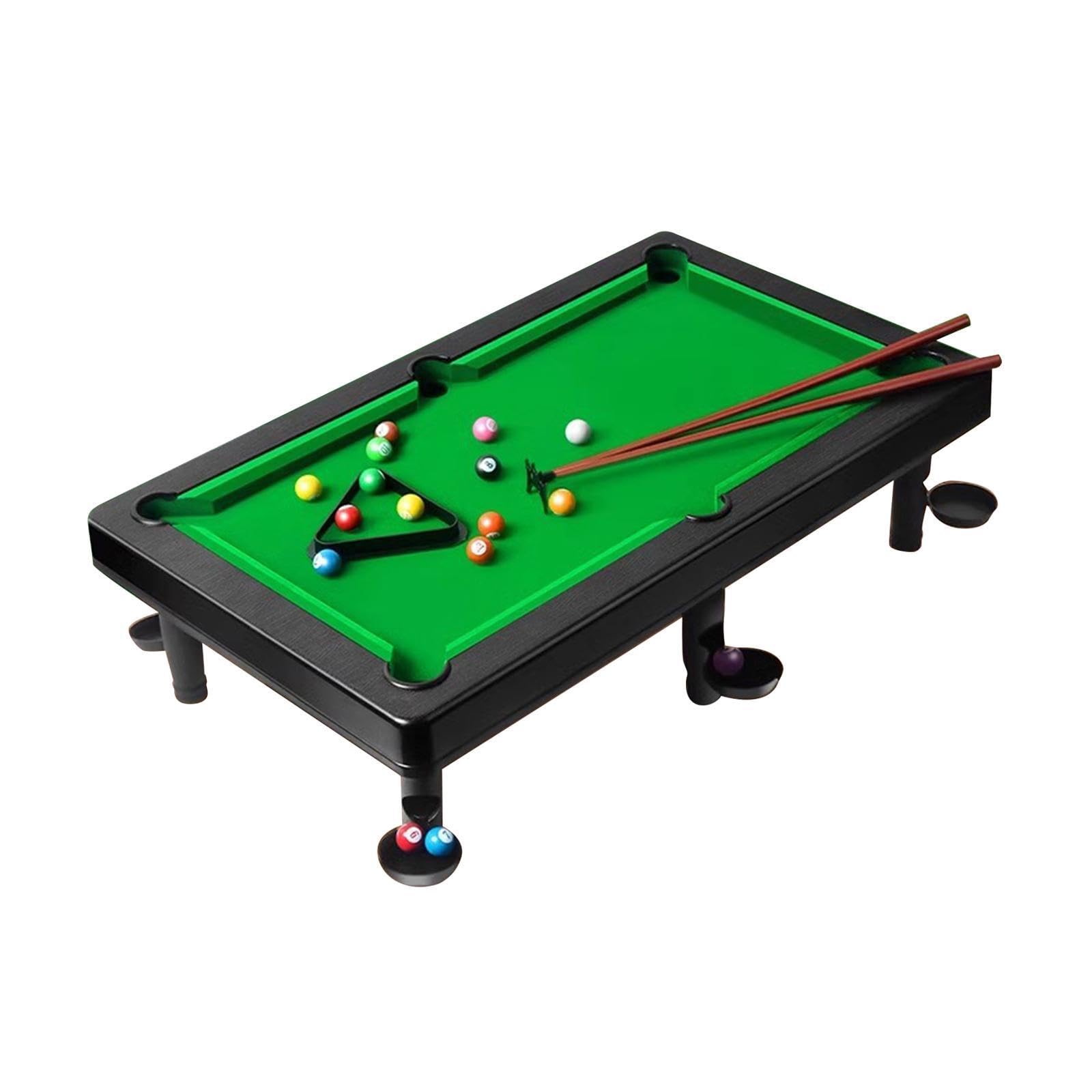 Mini Billard de Table Portable, Jeu de Billard Haut de Gamme, idéal pour s'amuser en Famille Entre Amis (16 Boules, queues de, Triangle). Parfait