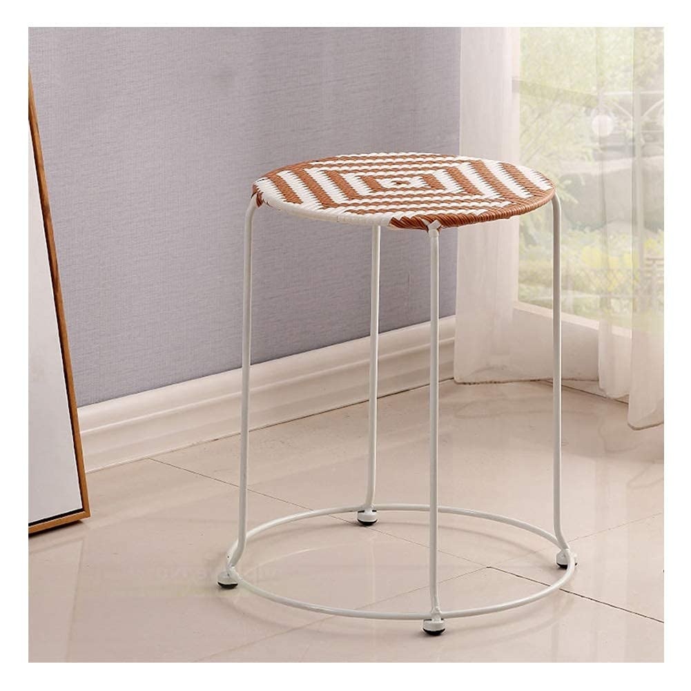 Repose-pieds rond en rotin de haute qualité et chaise de loisirs empilable en fer forgé durable
