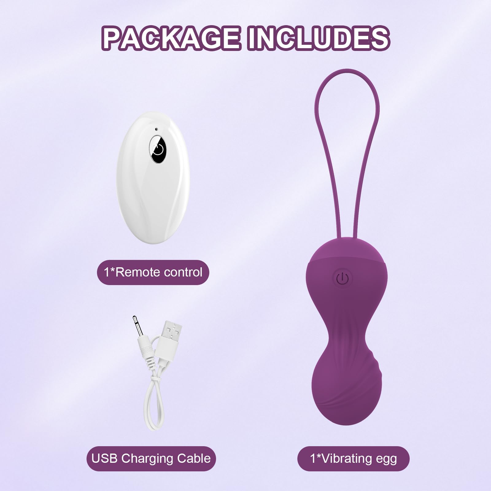 Vibratore con telecomando, 10 modalità di vibrazione per il punto G e il clitoride, sex ball con telecomando, sex toy per coppie e donne, uovo vibrante ricaricabile, viola
