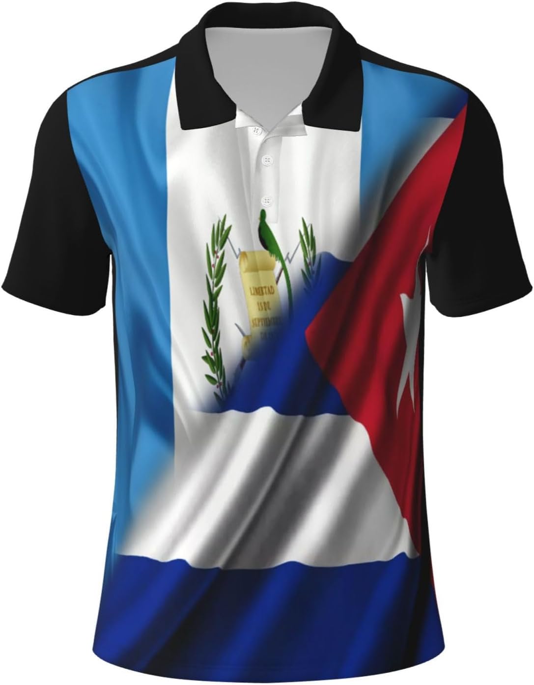 Flag T Shirt Novelty Polo Men's Vintage Shirts Funny- Short Sleeve, Soft & Casual Stylish