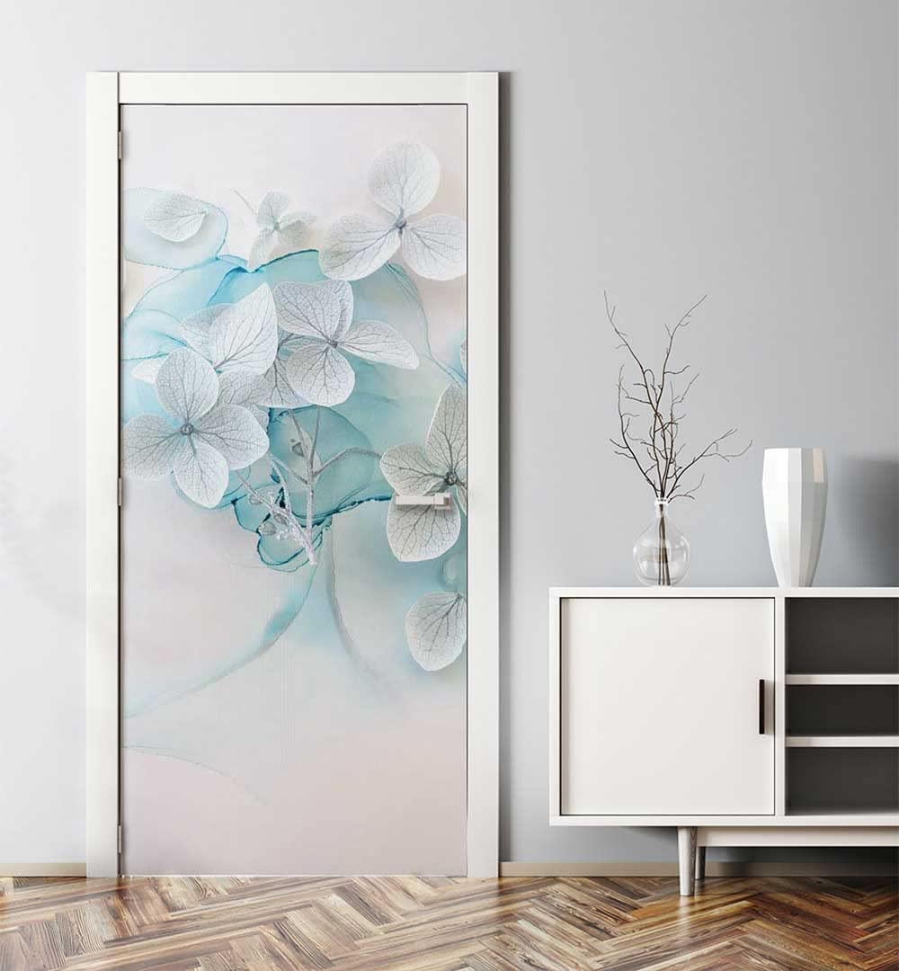 MyMaxxi Türtapete selbstklebend - Einteilige Türfolie 90x200 cm - Motiv: Blühende Blumen seitlich Türklebefolie zum verschönern & bekleben der Tür - Türaufkleber aus Klebefolie