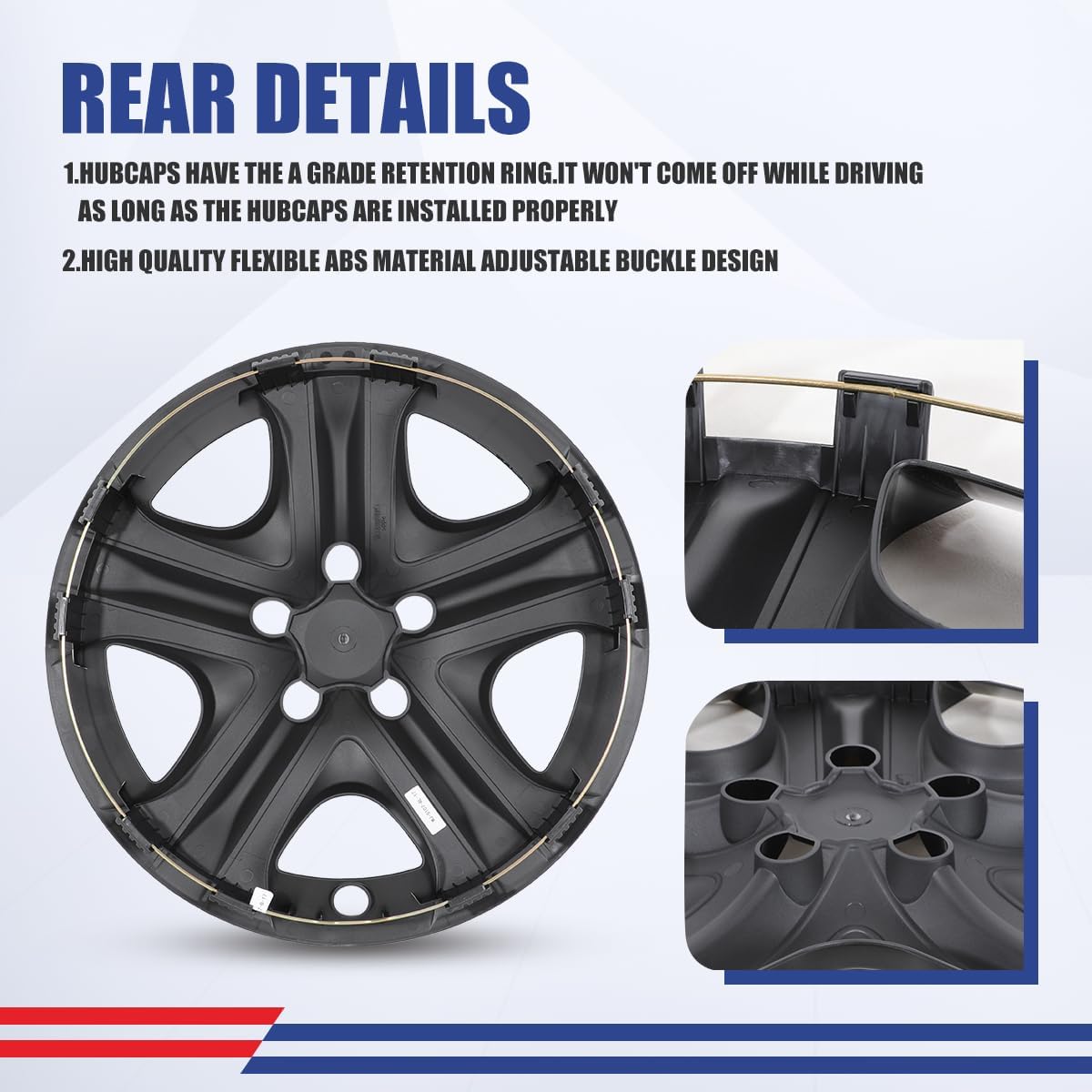 Winjet Wheel Covers Replacements Fits17 Inch Hubcaps for 2013-2018 Toyota Rav4 Wheel Rim Covers [Only Fit Iron Hub - Steel Wheel] Heavy Duty PP Material (17 Inch Set of 4, Black Lacquer)