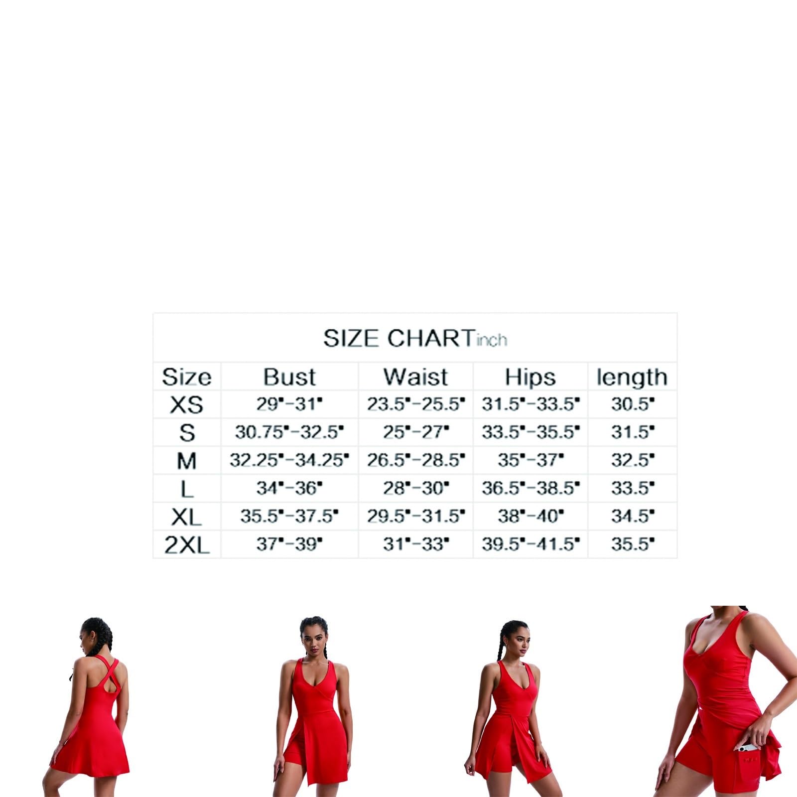Vestido de tenis for mujer con escote en V y bolsillo debajo del vestido entrenamiento pantalones cortos incorporados Para El ENTRENAMIENTO y el GOLF