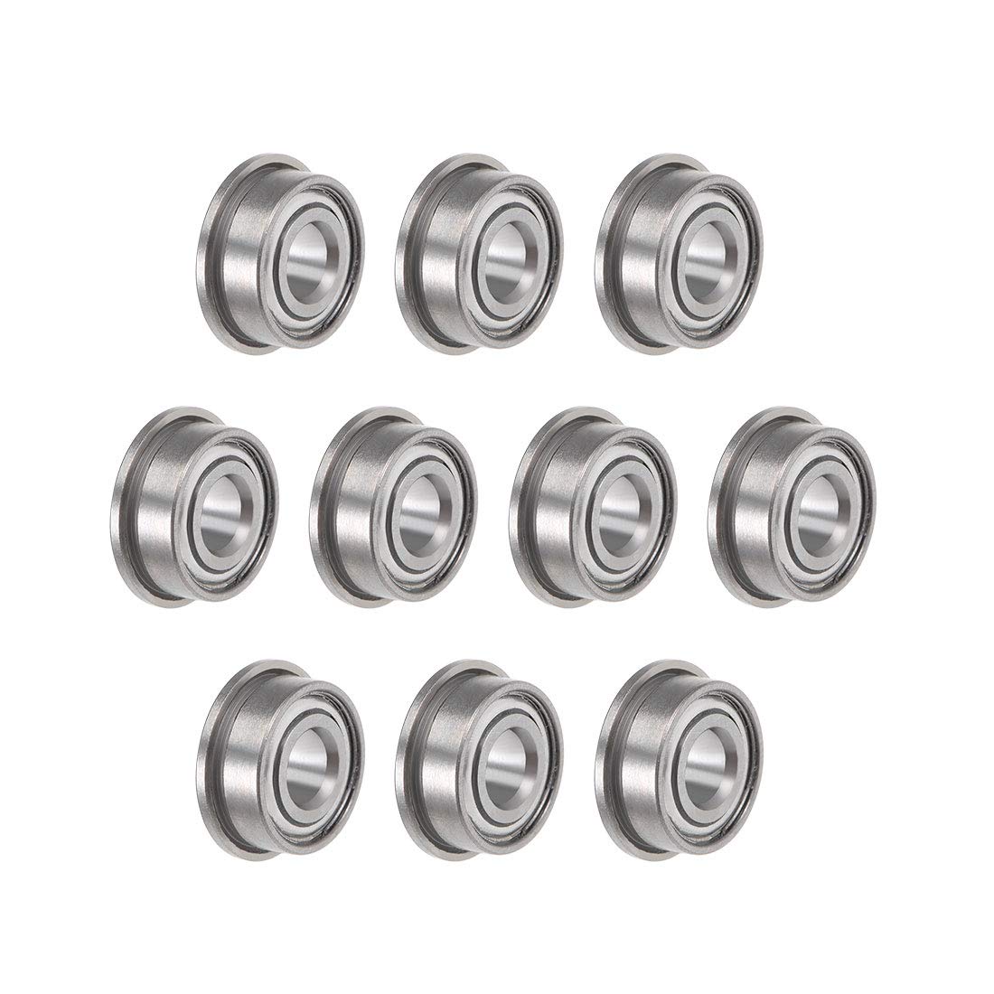 Lot De 4 Roulements à Billes à Bride MF104-2RS - 4x10x4mm, Acier Chrome Double Scellé - Pour Moteurs, Chariots
