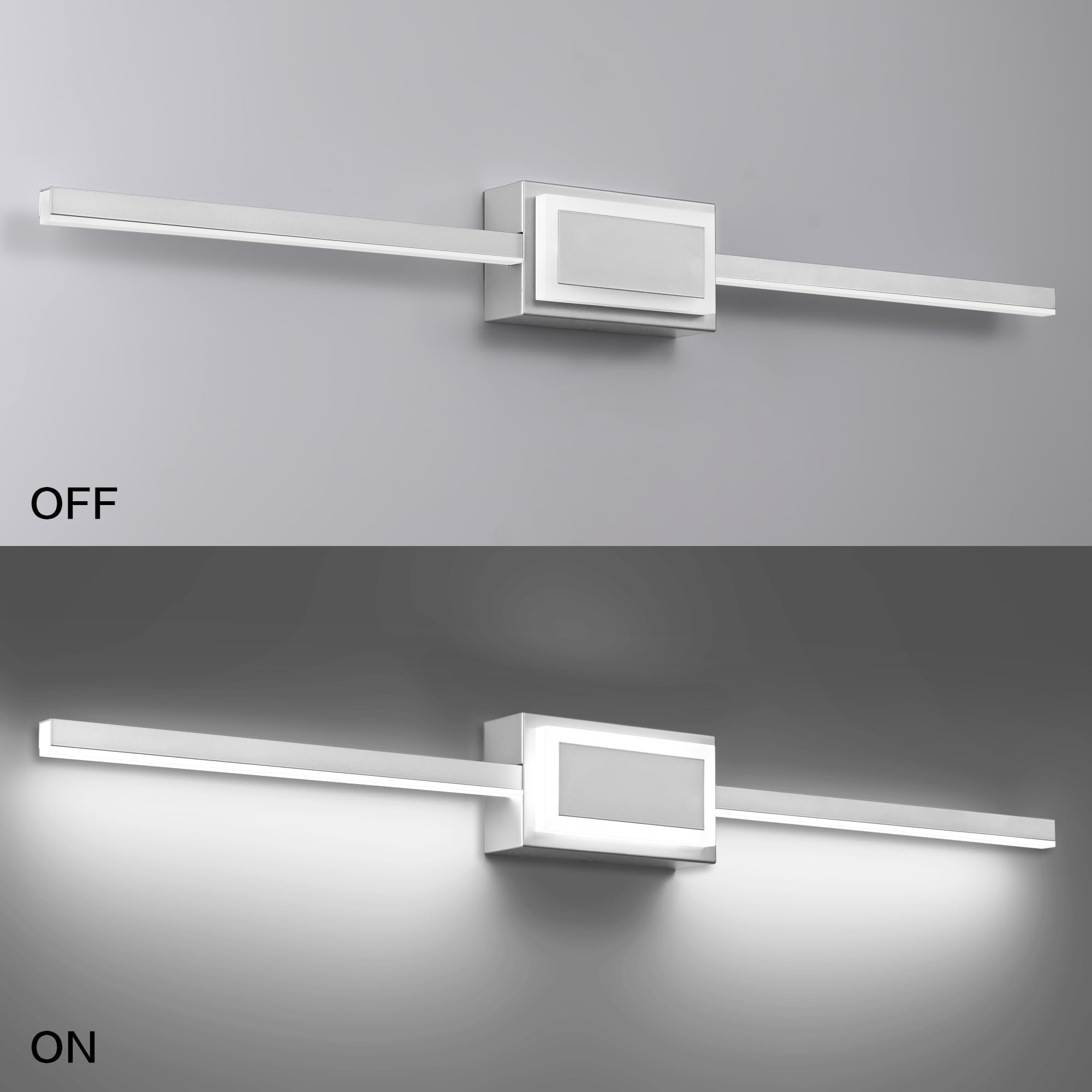 ZUZITO Bathroom Vanity Light Modern Silver 40in LED Lighting Fixtures