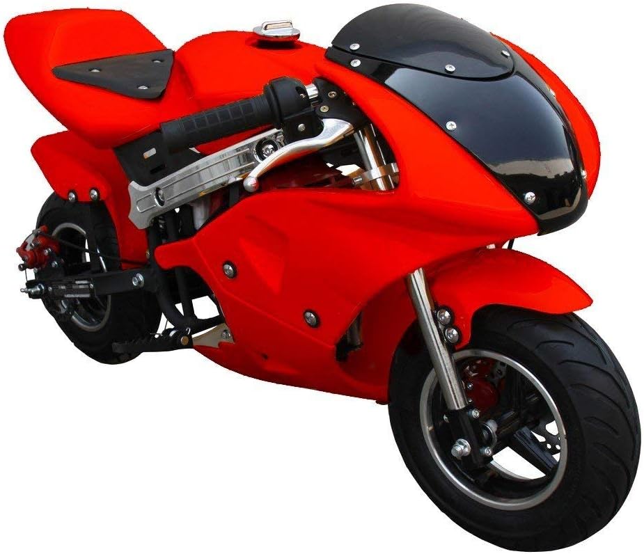 49cc Red 2-Stroke Motorized Pocket Bike