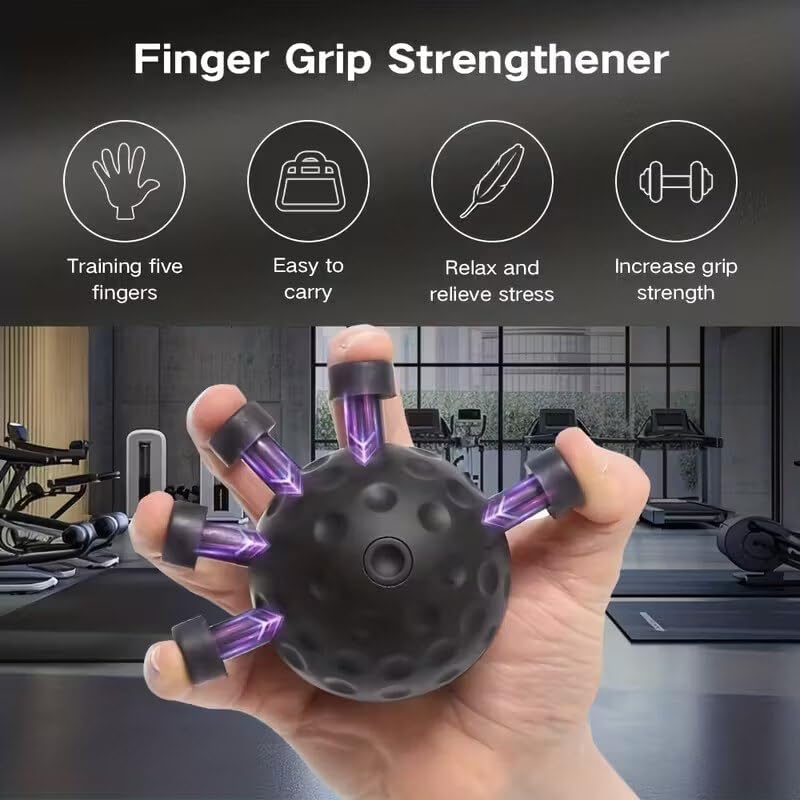 Image of Finger Strength Training Ball | Hand Grip Finger Exercise Ball for Strength, Stress Relief & Rehabilitation | Press Release Finger Trainer for Athletes, Musicians & Therapy | Improve Finger Flexibility & Grip Power