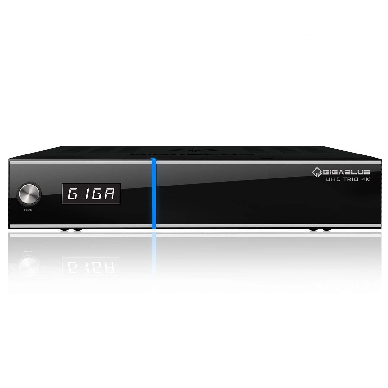 GigaBlue UHD Trio Récepteur satellite 4K DVB-S2x DVB-C2 DVB-T2 avec clé WiFi Babotech 2160p, PVR, HDMI, fente pour carte SD Noir
