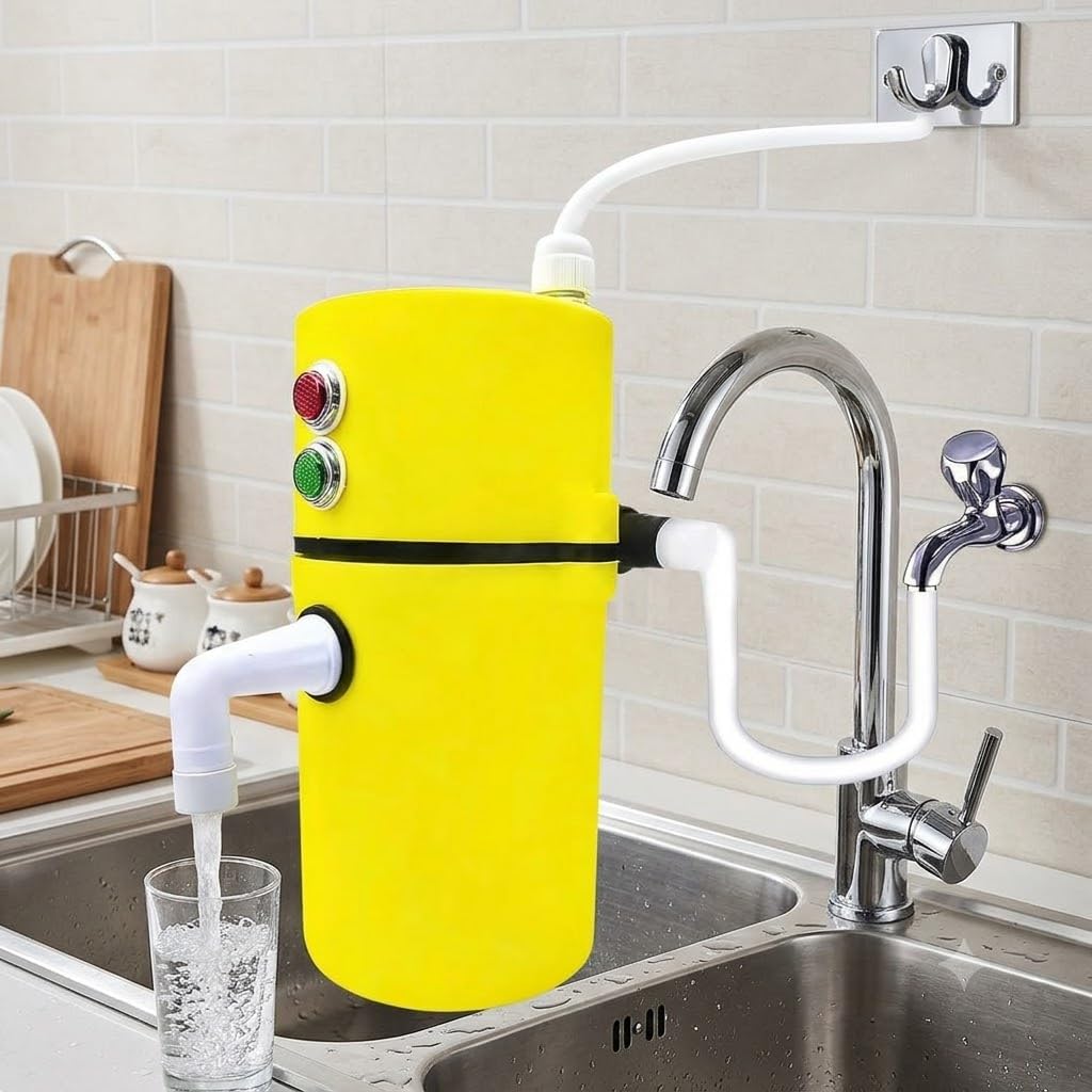 DRUMSTONE (Luxurious 5 Year Warranty ) Portable Instant Water Geyser with Auto Cut-Off, Copper Heating Element, Shockproof Energy Efficient Hot Water Heater for Kitchen, Wash Basin & Bathroom Multi-image-44