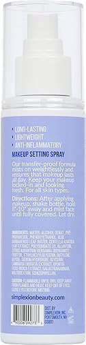 Miniatura 2 de Simplexion Stay On Makeup Mist - Spray de ajuste de niebla facial de larga duración, a prueba de transferencia, maquillaje bloqueado, fórmula ligera