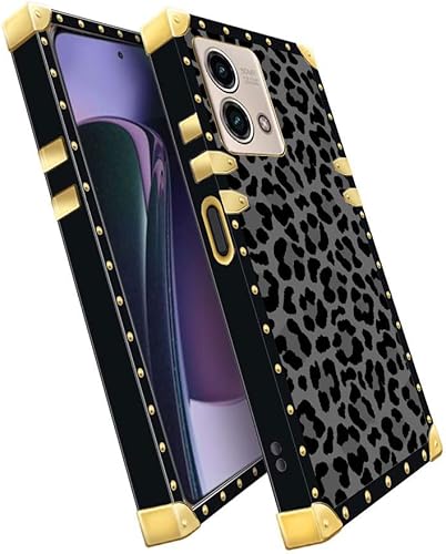 Miniatura 3 de DAIZAG Funda compatible con funda para Motorola Moto G Stylus 5G 2023, funda cuadrada de leopardo negro de lujo, elegante para mujeres y niñas,