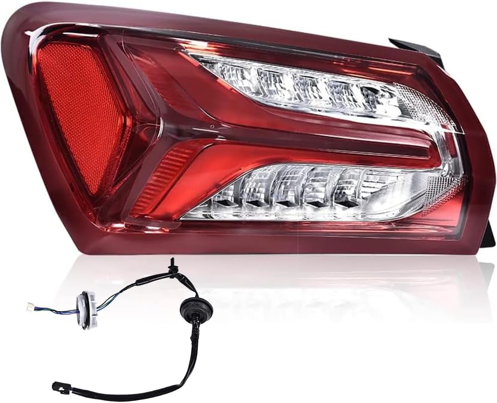 G-PLUS LED Tail Light Assembly Rear Lamp Fit For Chevy Malibu 2019 2020 2021 2022 Replacement LH Driver Side Rear Lamps Tail Lights Red Clear lens Chrome Houning 84595944 GM2801262