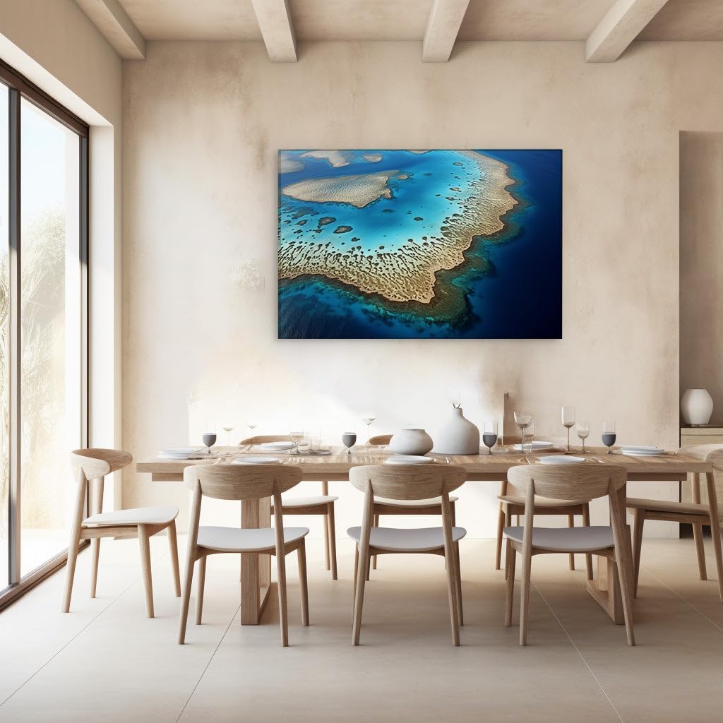 Canvas for Living room. Heart in the Sea � Discover the Romance of a Coral Reef Oasis, 27 x 18 inch Canvas Wall Art - Ready to Hang