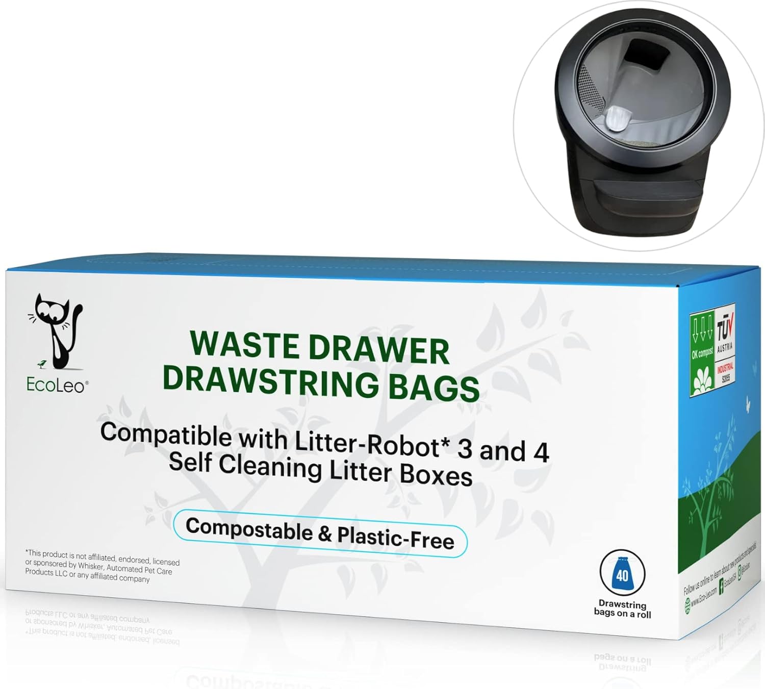 EcoLeo Liners, LitterRobot 4 & 3 Waste Drawer, Compostable, Plastic