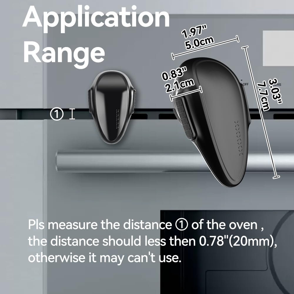 EUDEMON Serrure de porte de four, Pour enfant, Facile à installer et à utiliser, Matériau durable et résistant à la chaleur, Aucun outil nécessaire ni perceuse (Noir profond, 1 Pièces)