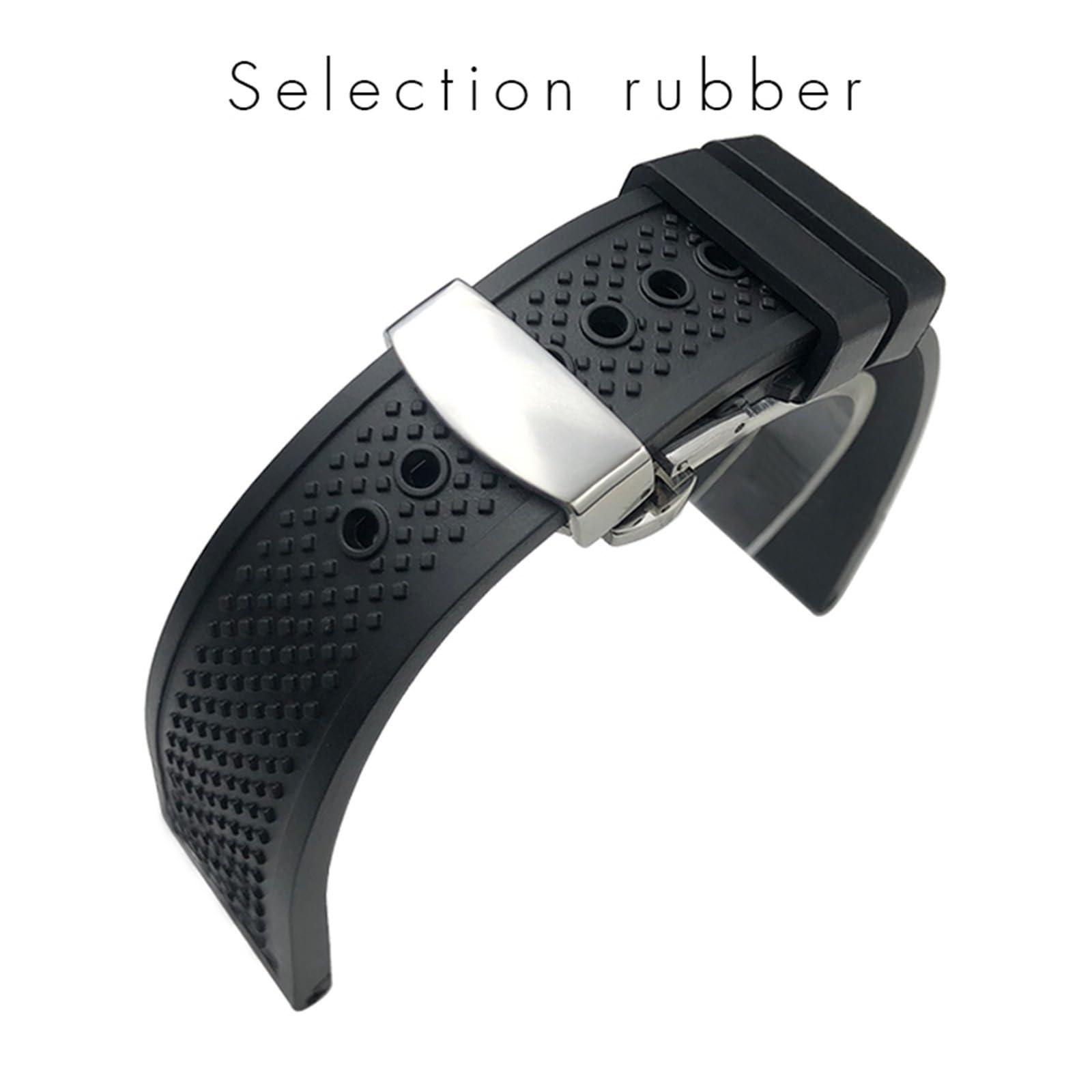 CZKE 22 mm 24 mm gumowy pasek do zegarka 23 mm pasuje do CALIBRE DE CARTIER TANK SOLO SANTOS DE wodoodporny silikonowy pasek do zegarka klamra motylkowa, 24mm, Agat