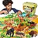 BUYGER 58 Pezzi Animali Plastica Giocattolo per Bambini, 12 Animali Giungla Selvaggio e Tappetino da Gioco, Regalo per Bambini 3 4 5 Anni