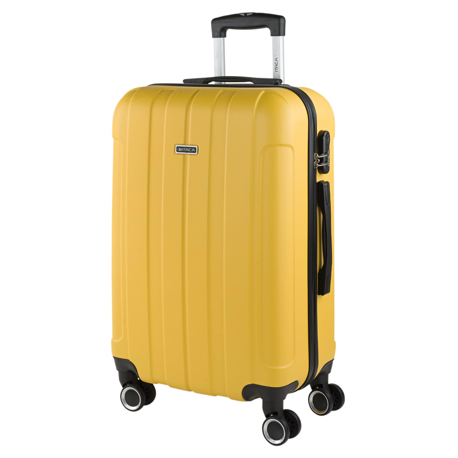 ITACA - Maleta Mediana con 4 Ruedas Giratorias para Viajes Largos Tipo Trolley Ideal como Maletas de Viaje Grandes 23 Kilos y Maleta Viaje Mediana Resistentes, Amarillo