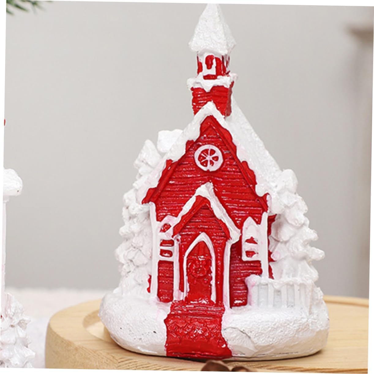 Christmas Xmas Village Houses Resin Ornament for Winter Tabletop Decor