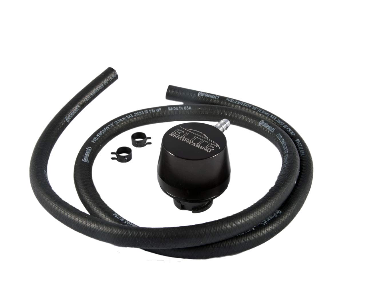 Elite Engineering Aluminum Clean-Side Oil Separator (CSS) Kit - Compatible with GM LS V8 - Black