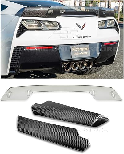 Extreme Online Store Repuesto para Chevrolet Corvette C7 2014-2019  Z06 Stage 3 GM Factory Style - Alerón trasero de fibra de carbono con alerón