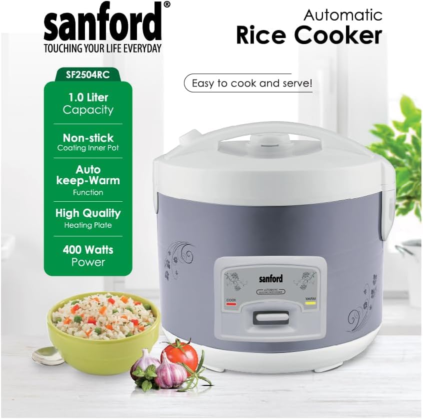 Sanford Rice Cooker showing versatility for rice, corn, soup, and steam