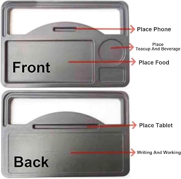 Car Tray Table for Driver, Steering Wheel Desk, Car Trays for Eating, Truck Accessories for Men, Car Eating Tray for Car Travel, Steering Wheel Tray for Working, Writing, 2 Pack