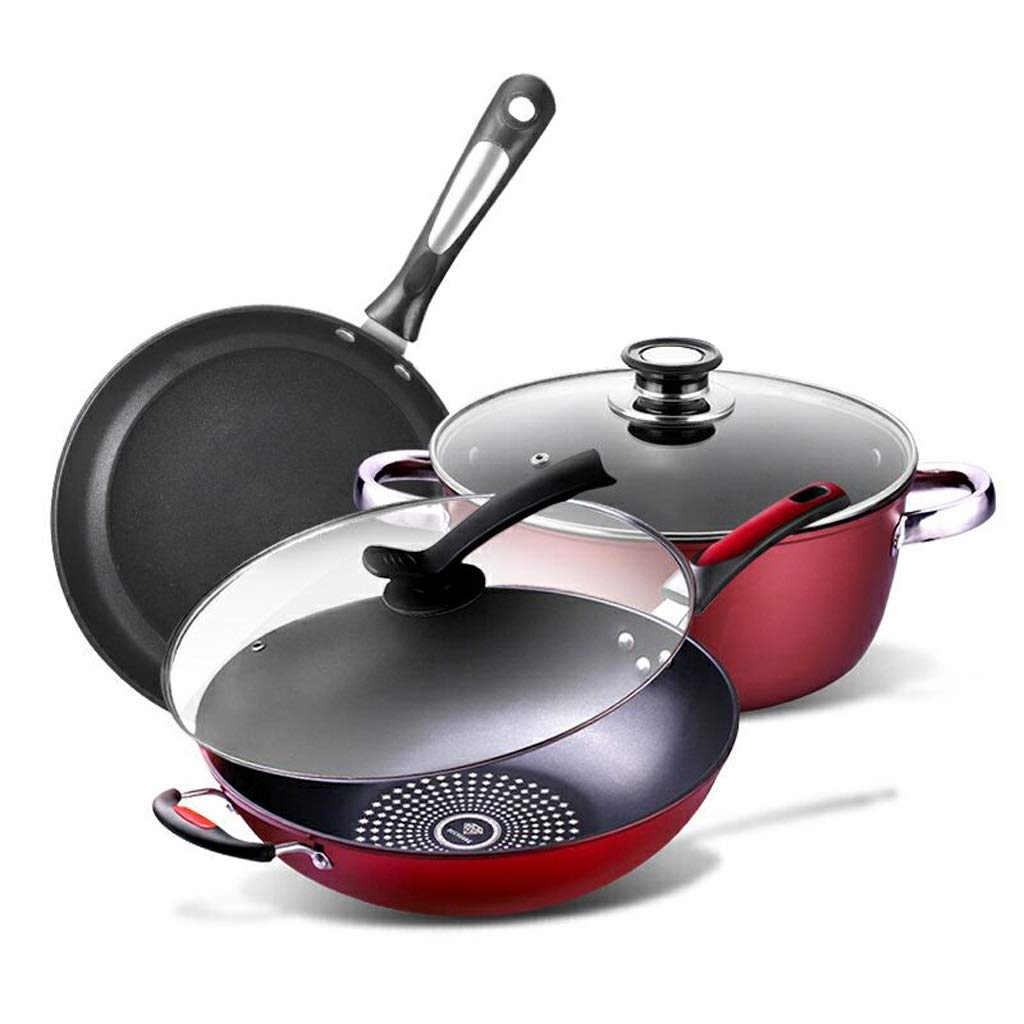 Kochgeschirr-Set Suppentopf Bratpfanne Milchtopf Schmortopf Stielkasserolle Kochtopf Kochtopf-Set Antihaft-Pfanne Eintopf Schmortopf Wok