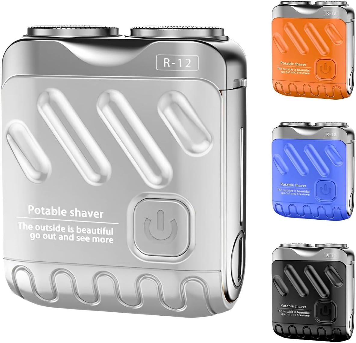 Luggage Electric Shaver, 2025 New Beard Shaver Mini and Portable Suitcase Design, Electric Razor for Men USB Rechargeable One-Button Long Lasting (White)