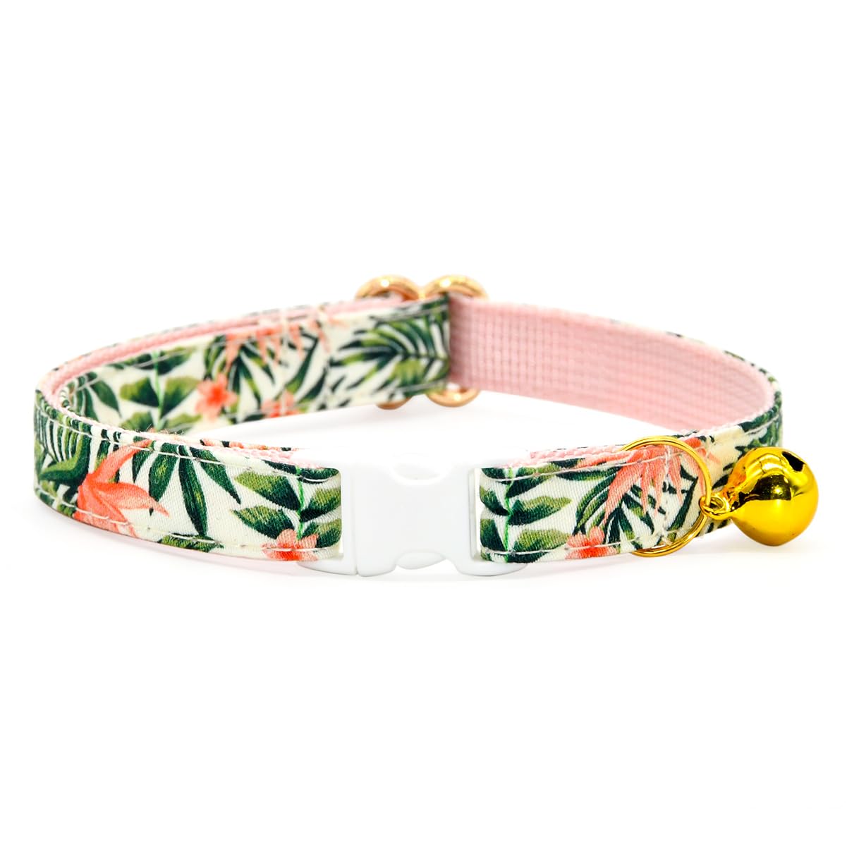 Strelizia Cat Bowtie with Collar, Breakaway Safety Kitten Collar, Summer Flower Floral, Cat Accessories, XXS (6" - 10") - Image 3