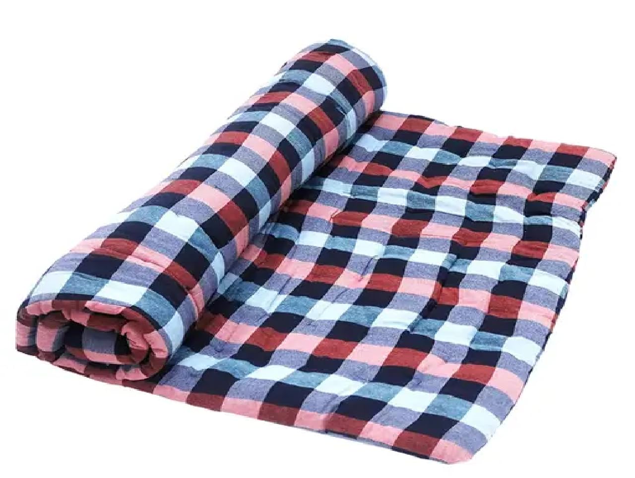 Hb Msala Single Bed Cotton Filled Quilt Mattress Gadda Soft & Reversible (4 x 6 ft or 72 x 48 Inch)(P-2- Black Check) (B09XHZ5S5N) Amazon Price History, Amazon Price Tracker