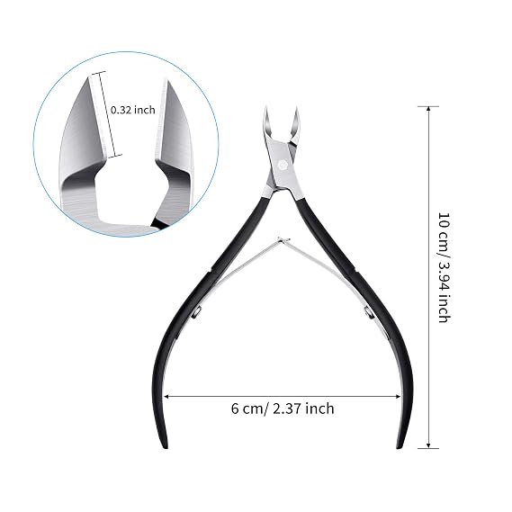 Mudder 3 Pack Black Cuticle Trimmer Nippers Cutter Tool Stainless Steel Nail Cuticle Scissors Remover with Pointed Blade Scissors Pedicure Manicure Tool for Fingernails and Toenails Nails Care