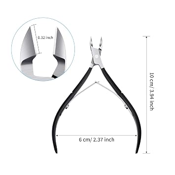 Mudder 3 Pack Black Cuticle Trimmer Nippers Cutter Tool Stainless Steel Nail Cuticle Scissors Remover with Pointed Blade Scissors Pedicure Manicure Tool for Fingernails and Toenails Nails Care