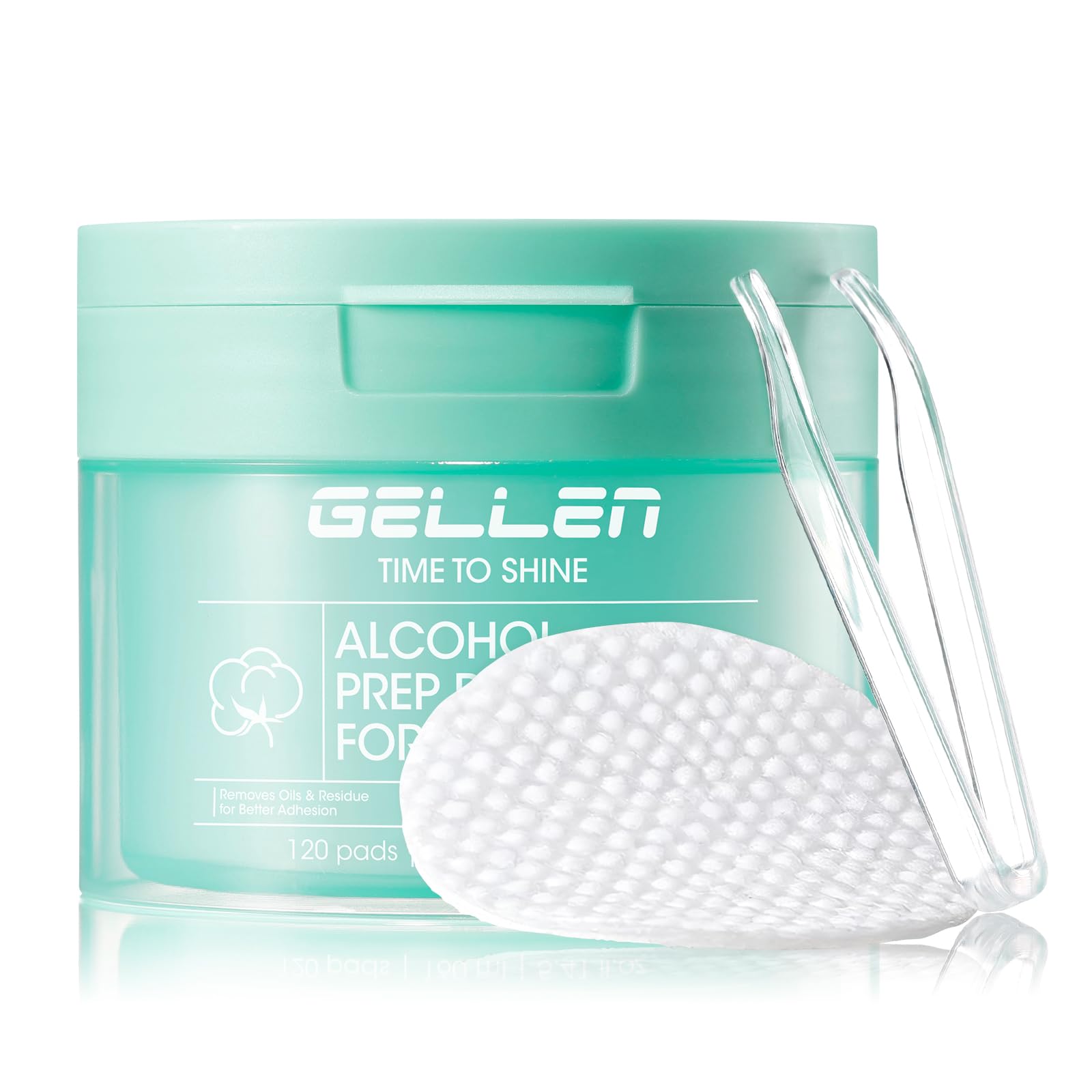 Gellen Nail Prep Wipes, Lint Free Alcohol Pads, Pre-Moistened in Jar