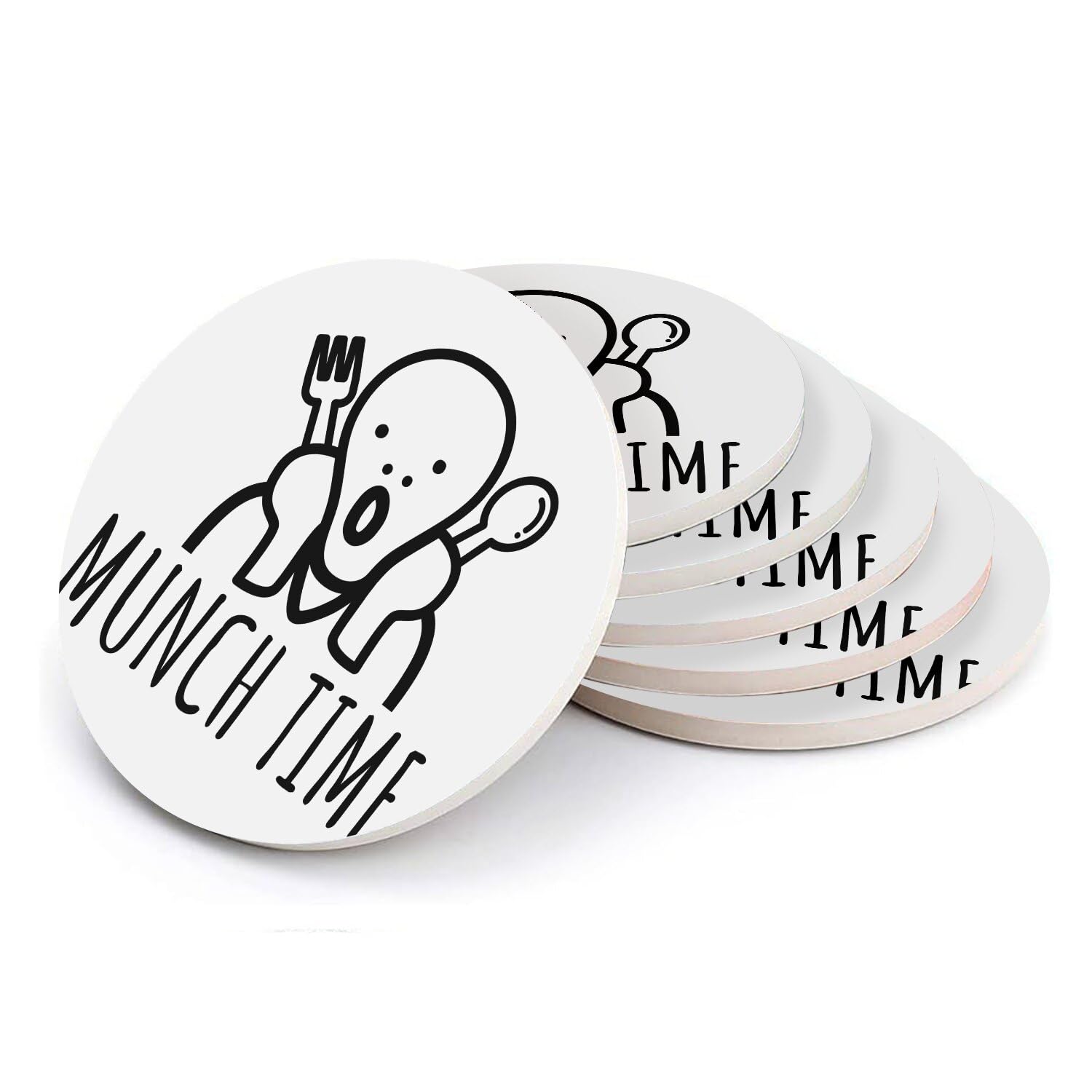 Sous-verre Munch Time céramique pour éviter les taches de verre sur la table