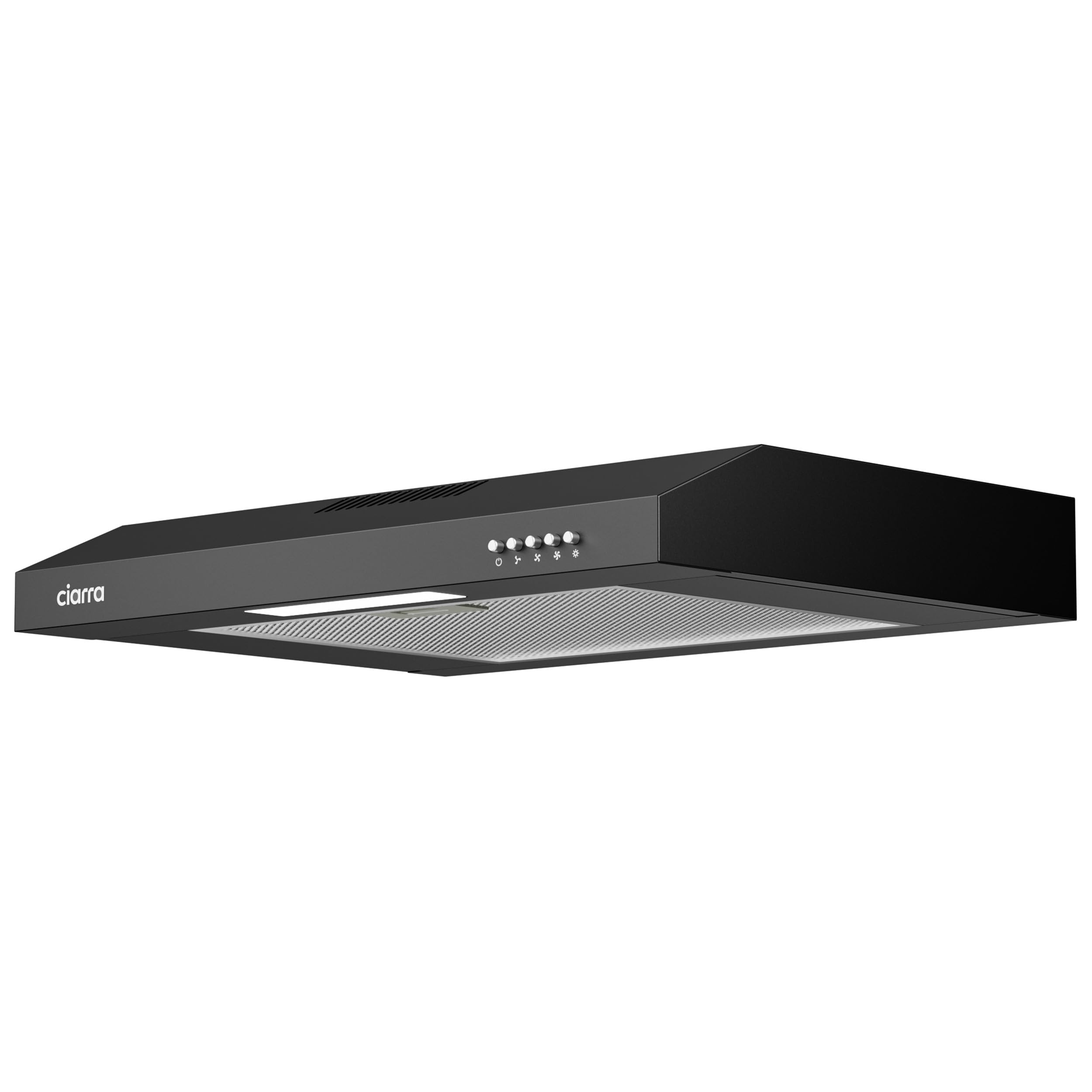 CIARRA CAB6903B Campana Extractora 60 cm Extractor Cocina 220m³/h 75W 3 Velocidades Cocina extractora integrada with Filtros de Aluminio