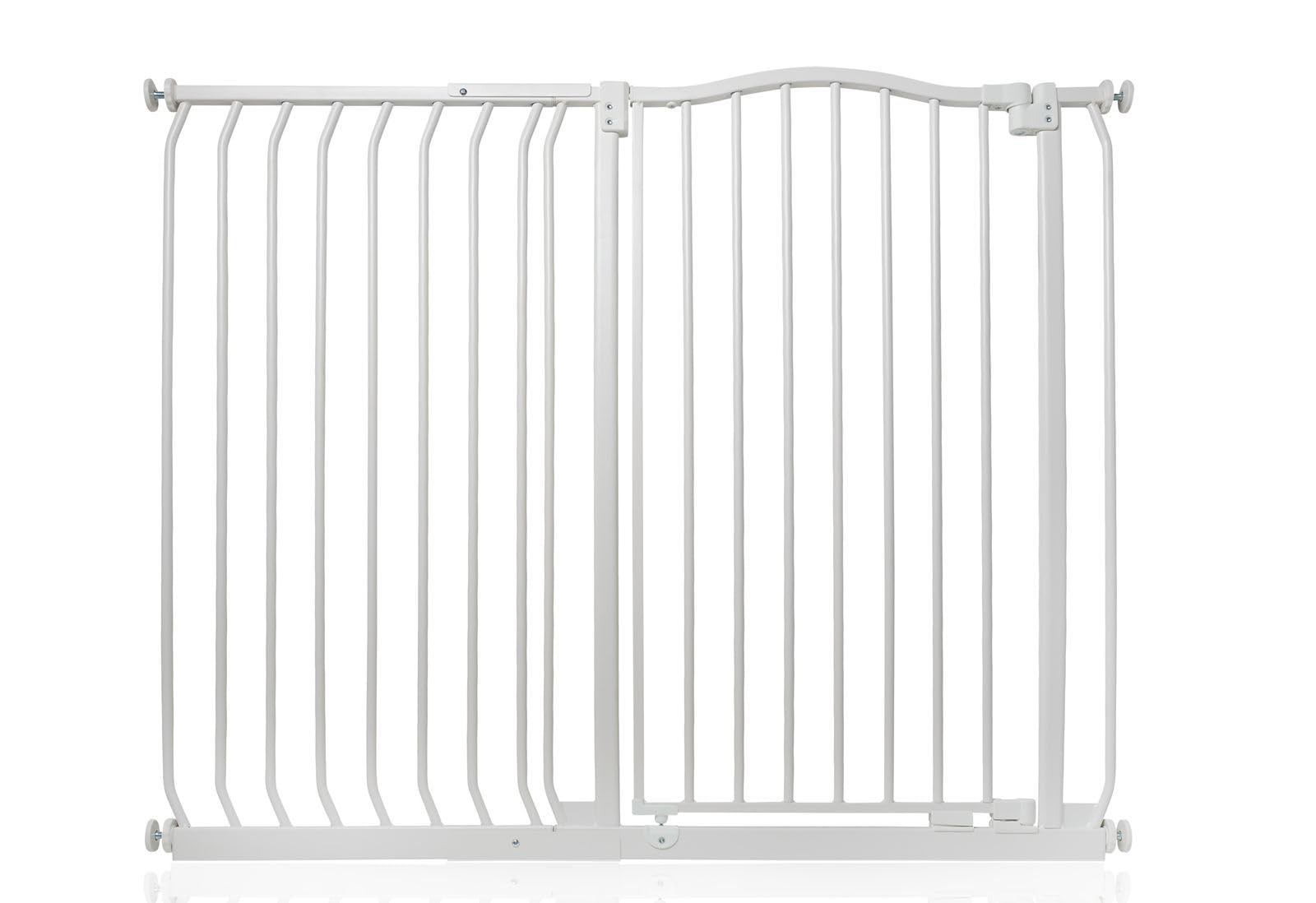 Safetots Matt White Extra Tall Curved Top Safety Gate, 116Cm - 125Cm, Extra Tall 100Cm In Height, Pressure Fit Stair Gate, Baby Gate For Doors Hallways And Spaces, Safety Barrier, Easy Installation