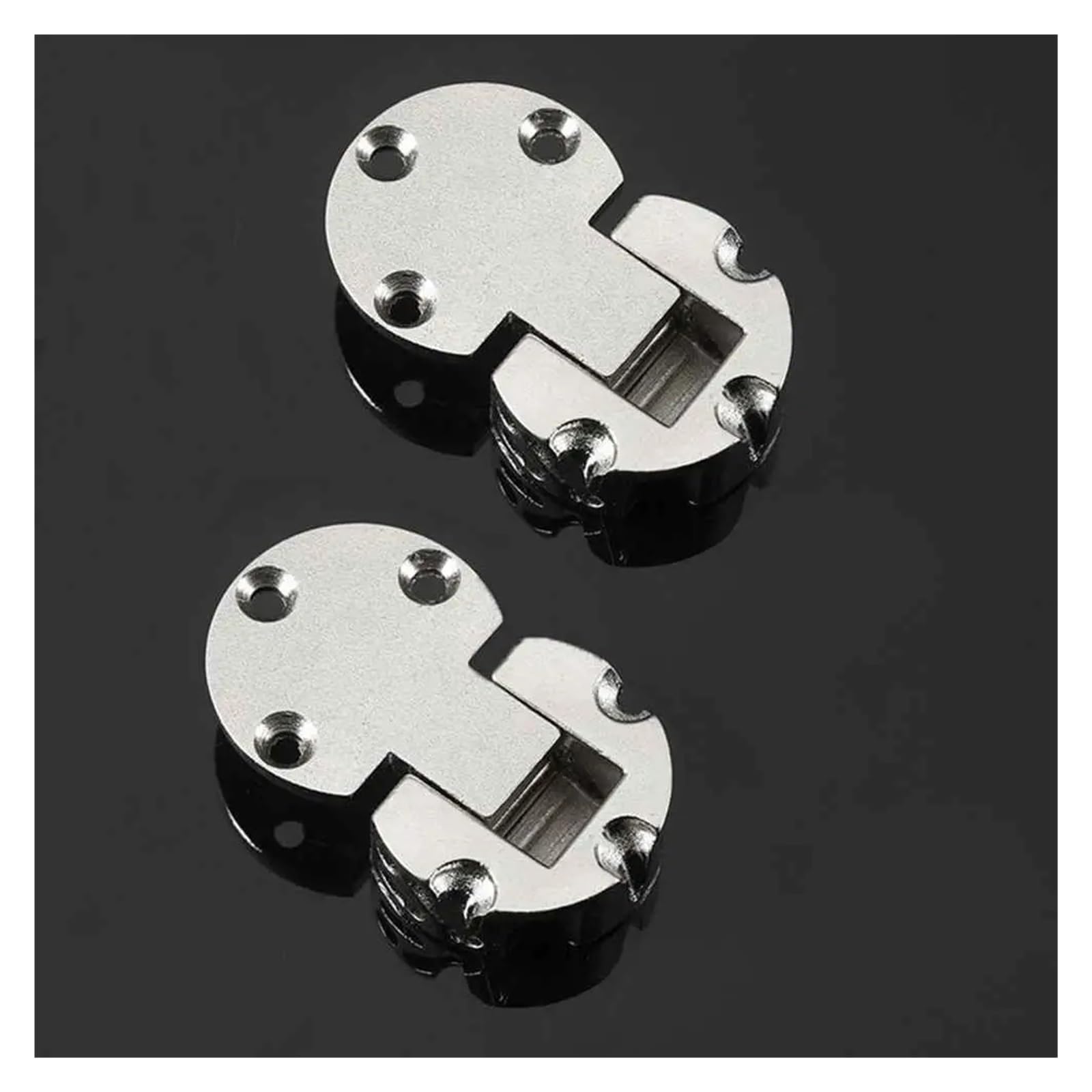Door Hinges 2Pcs/Set 90 Degrees Folding Hinges Zinc Alloy Adjustable Cabinet Door Flap Tables Oval Hidden Hinge Home Furniture Hardware for Bathroom(Sliver 3)