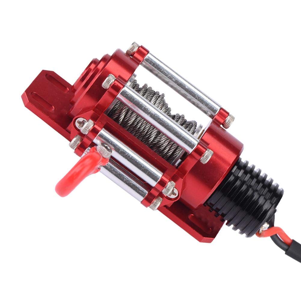 RC Car Seilwinde Elektrische Winch aus Metall 1/10 RC Modellfahrzeug Crawler Autozubehör Metallwinde mit Fernbedienung Playing Accessories Musical Instrument Accessories