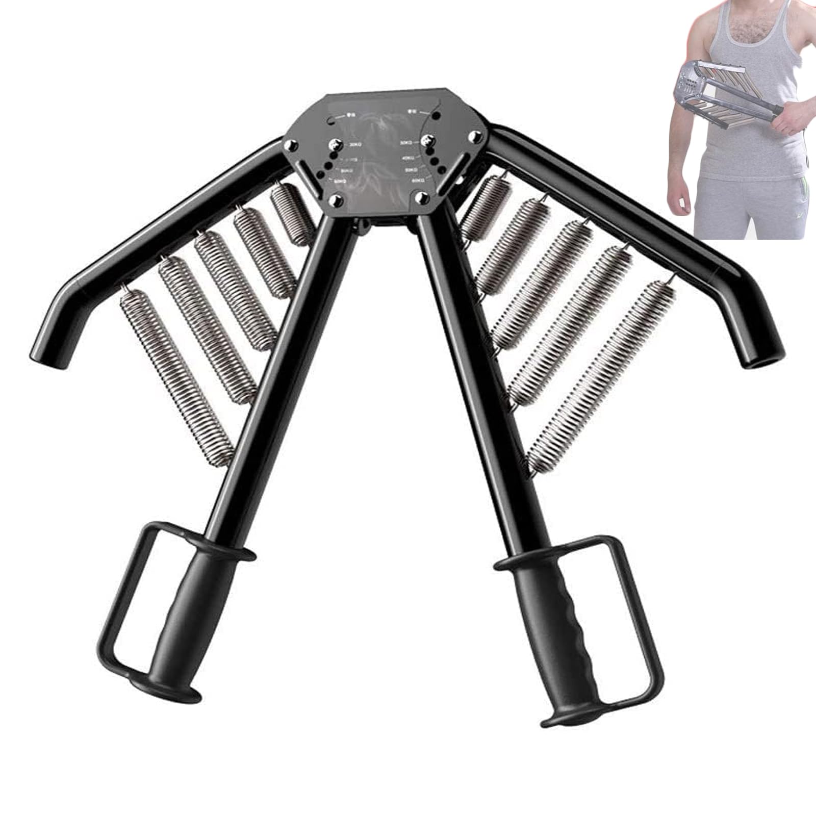 Power Twister Arm Exerciser, Regulowany Ekspander Klatki Piersiowej Z Oporem 4,5-50 Kg (40-50 Kg), Czterostopniowa Regulacja, Miękki Gumowy Uchwyt Do Ćwiczeń Ramion, Przedramion, Bicepsów