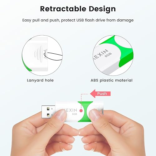 Miniatura 8 de KEXIN Unidad flash de 16 GB, paquete de 10 unidades USB 2.0, memoria USB 2.0, almacenamiento de datos USB (16 GB, negro)