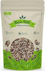 1kg Mix De Quinoa Branca, Preta e Vermelha Grãos Mundo Nutri