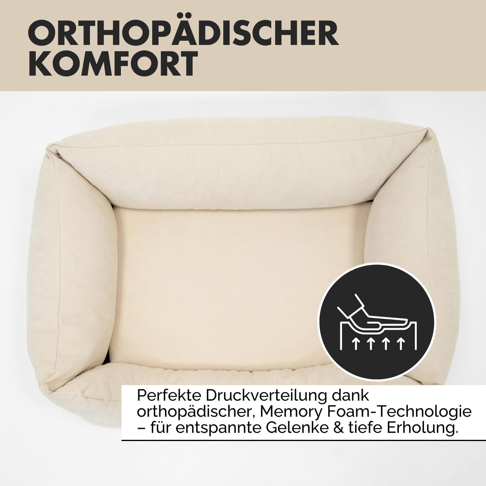 Cama ortopédica para perros Emma, cesta para perros medianos y grandes (grande, 100 x 70 cm)
