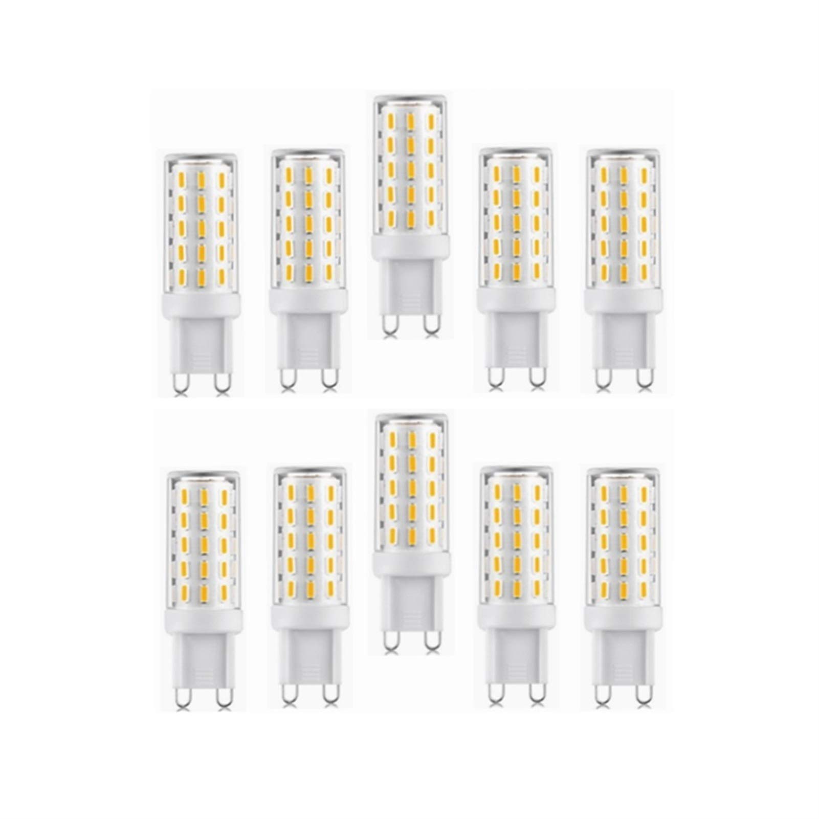 G9 Lampa LED bez migotania AC220V 110 V 4014SMD 5W żarówka LED 500LM Super jasny żyrandol LED Wymień 50 W Lampa halogenowa AC100-240V 10-Pack (Emitujący Kolor : Cold White)